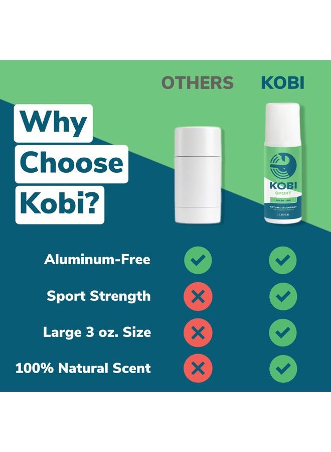 Kobi مزيل عرق للمراهقين والأطفال والأولاد - طبيعي، خالي من الألمنيوم، مضاد للحساسية، قوة رياضية - ليمون طازج - Image 4