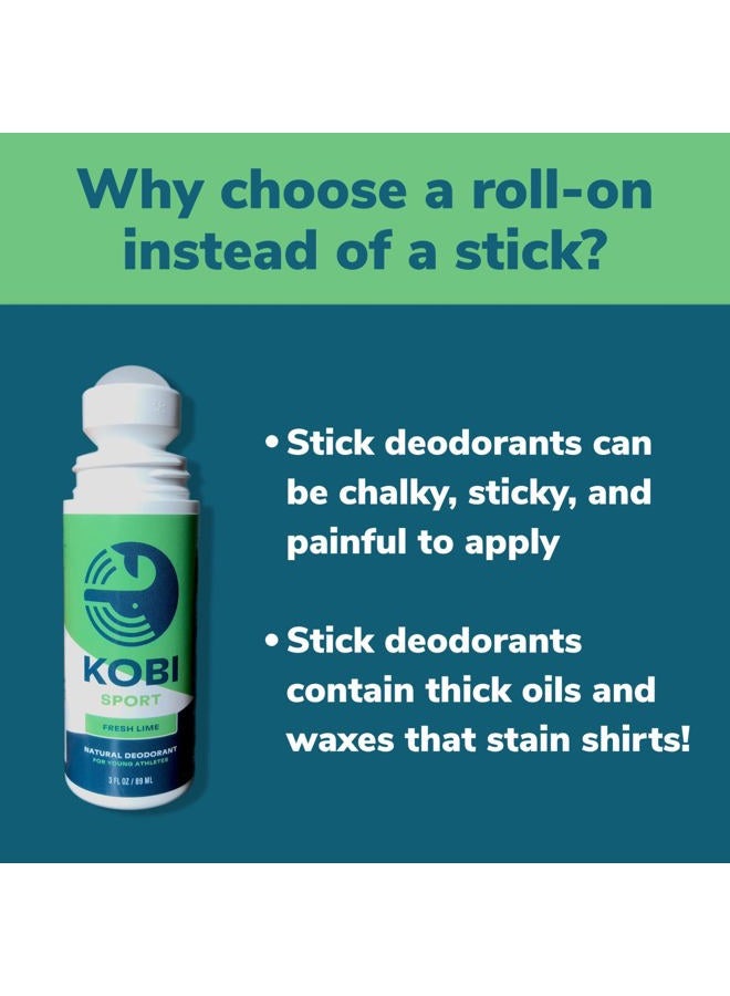Kobi مزيل عرق للمراهقين والأطفال والأولاد - طبيعي، خالي من الألمنيوم، مضاد للحساسية، قوة رياضية - ليمون طازج - Image 5