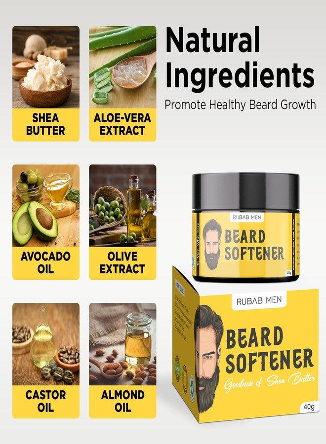 RUBAB MEN 100% Boar Bristle Beard Brush + Shea Butter Infused Beard Softener Cream | Daily Beard Grooming Combo for Conditioning, Detangling, Softening & Itch-Free Care - Image 3