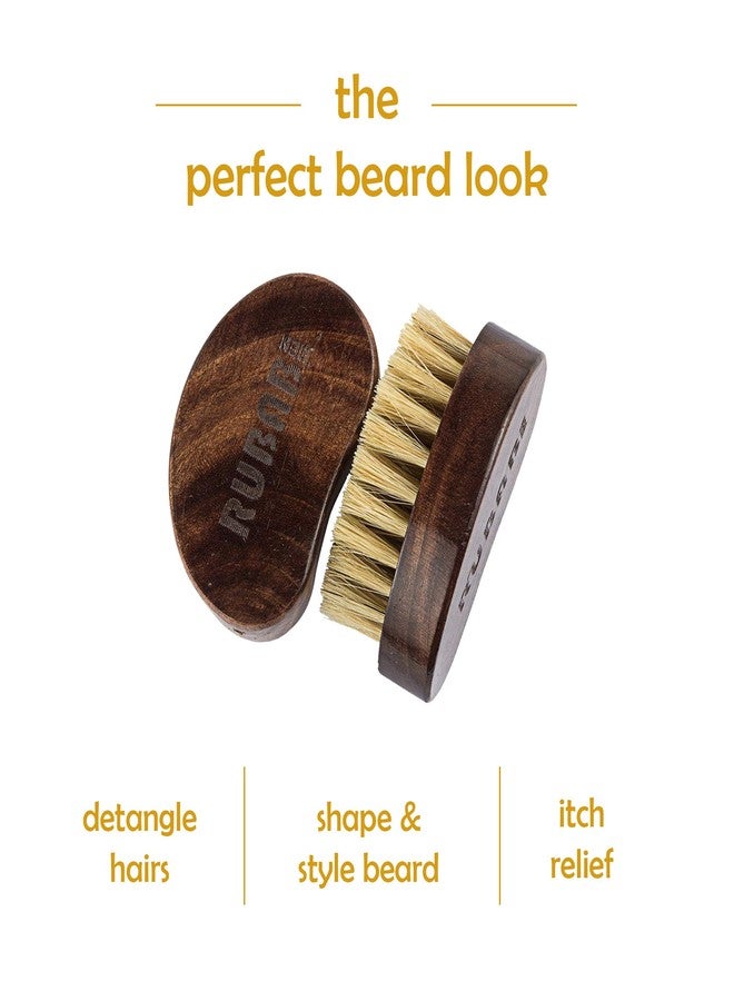 RUBAB MEN 100% Boar Bristle Beard Brush + Shea Butter Infused Beard Softener Cream | Daily Beard Grooming Combo for Conditioning, Detangling, Softening & Itch-Free Care - Image 2