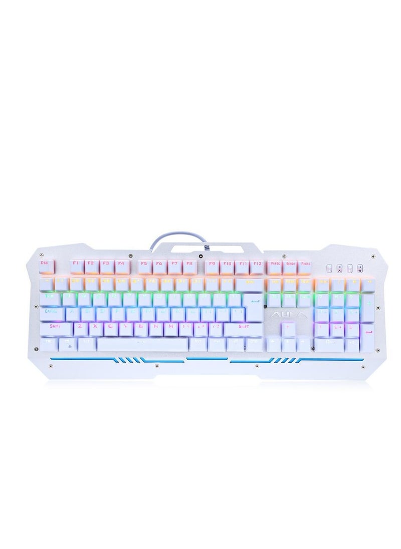 AULA AULA F2009 LED Backlight Wired Backlit Professional Mechanical Gaming Keyboard blue switch - white -si-2009  - Image 3