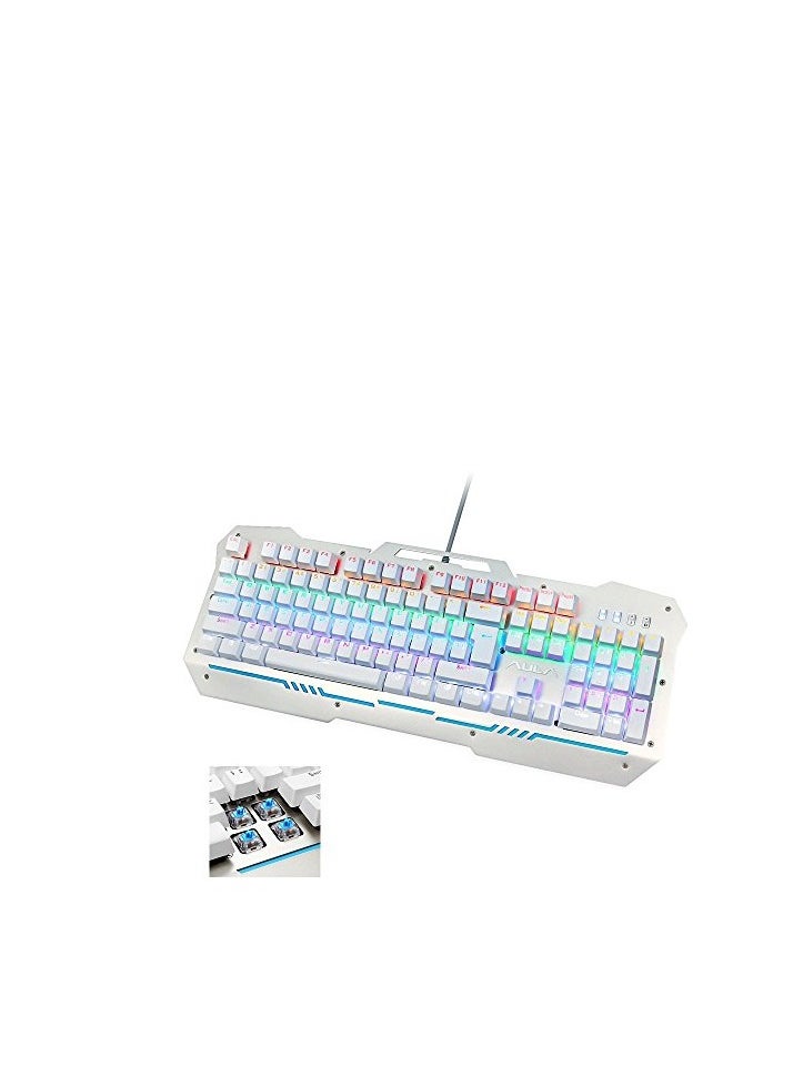 AULA AULA F2009 LED Backlight Wired Backlit Professional Mechanical Gaming Keyboard blue switch - white -si-2009  - Image 4