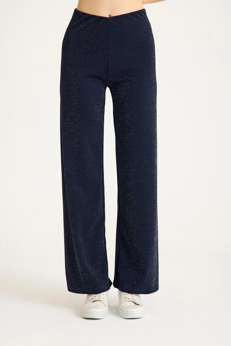 كوتن كونسيبت Glittery Comfortable Wide Leg Women's Trousers