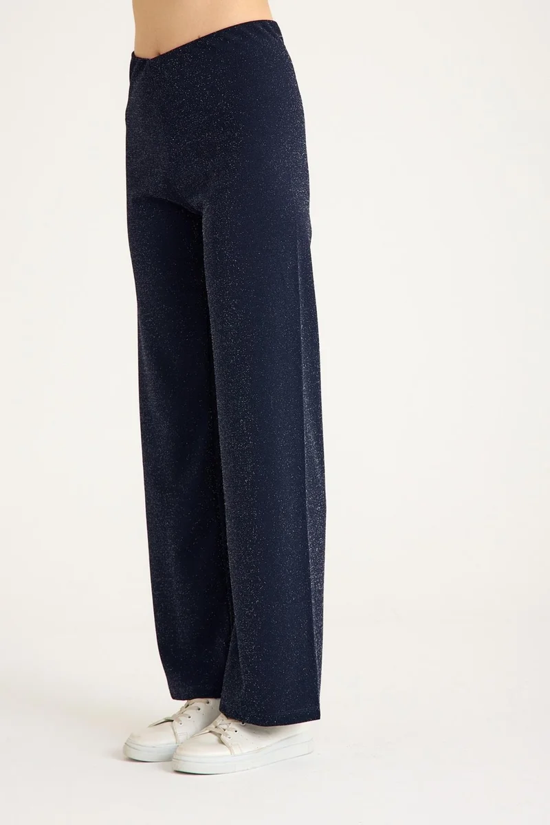 كوتن كونسيبت Glittery Comfortable Wide Leg Women's Trousers