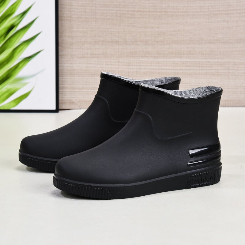 Cross-border Rain Boots Office fleece-lined Warm Rain Boots Womens Low-top Water Shoes Fashion Adult Water Boots Waterproof Wear-resistant Cover Shoes Purple - Image 4