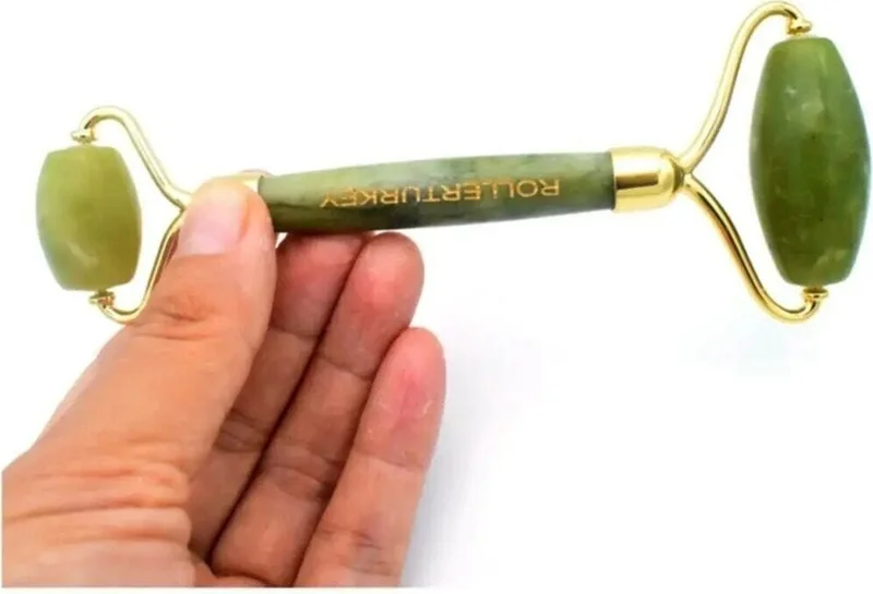 موبي Jade Roller Double Sided Jade Stone Skin Massage Care Tool
