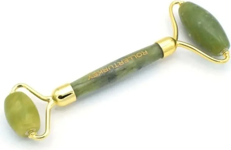 موبي Jade Roller Double Sided Jade Stone Skin Massage Care Tool