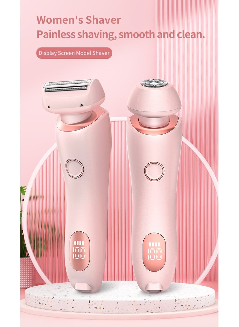 Electric 2-in-1 Shaver for Women - Portable Waterproof Trimmer for Face, Underarm, Legs and Whole Body, USB Rechargeable Lady Hair Removal Shaver - Image 3