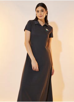 Take Two Daisy Embroidery Detail Polo T-Shirt Midi Dress  - Image 5
