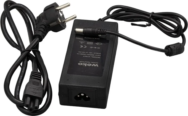 BYR Weko 12 Volt - 5 Ampere 5.5*2.5 Terminal Domestic Production Plastic Case Desktop Adapter