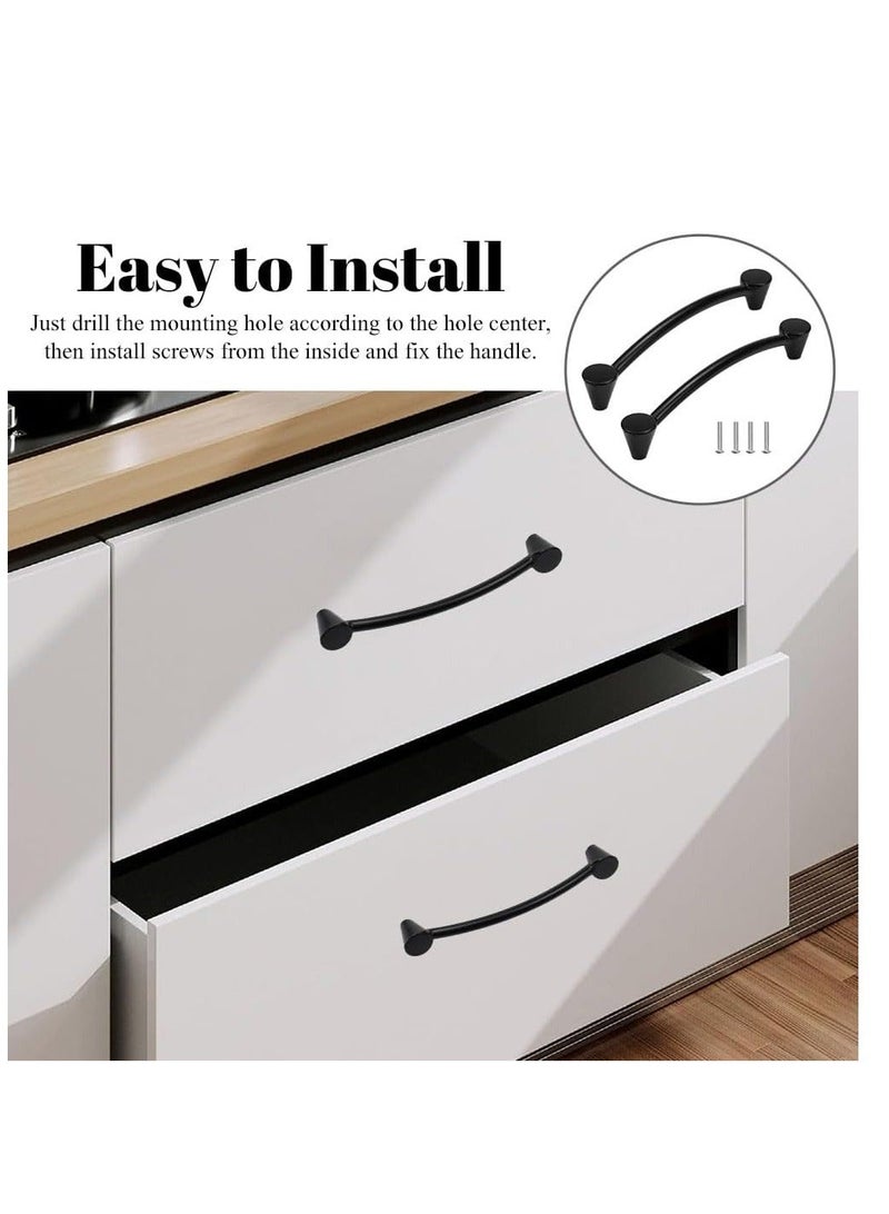 12 Pack Kitchen Door Handles 128mm Hole Centre Cupboard Door Handles Furniture Drawer Pulls Knobs Wardrobe D Handle Vintage Black Cabinet Handles for Bedroom Bathroom Dresser (Screws Included)  - Image 2
