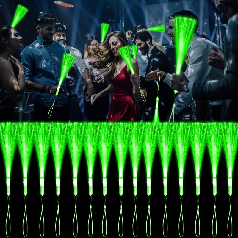 YOFOBU 30 PCS Green Fiber Optic Wands Glow Fiber Wands Bulk LED Light Up Wands with 3 Flashing Modes LED Flashing Sticks for Halloween Christmas St Patricks Day Easter Wedding Bridal Shower Birthday - Image 3