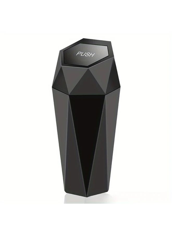 Black Car Mini Trash Can Cup Holder Design Portable Multifunctional Storage Box - Image 1