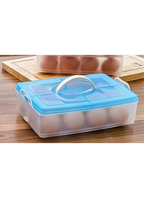 RETSPHIX RETSPHIX Egg Storage Box Airtight Basket Egg Carrier Container Refrigerator Safe Egg Basket Case for Refrigerator Kitchen Food and Vegetable Egg Storage Organizer EGG BOX 12 GRID  - Image 2