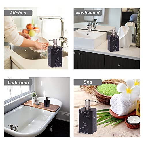 Suanti Soap Dispenser 15 Oz with with Brushed Nickel PumpRefillable Liquid Square Decorative Soap Dispenser for Hand SoapDishwashing Liquid and Hand LotionBlack Marble Style - Image 3
