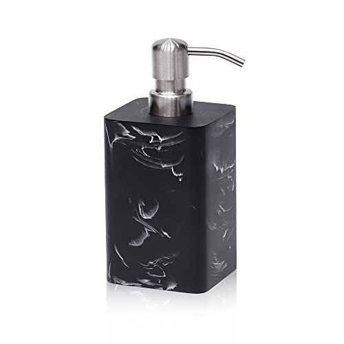 Suanti Soap Dispenser 15 Oz with with Brushed Nickel PumpRefillable Liquid Square Decorative Soap Dispenser for Hand SoapDishwashing Liquid and Hand LotionBlack Marble Style - Image 1