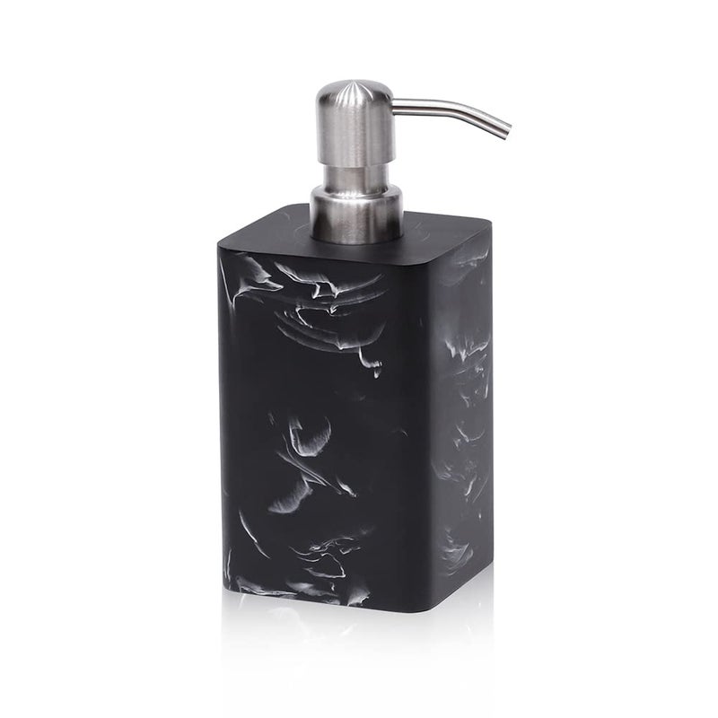 Suanti Soap Dispenser 15 Oz with with Brushed Nickel PumpRefillable Liquid Square Decorative Soap Dispenser for Hand SoapDishwashing Liquid and Hand LotionBlack Marble Style - Image 2