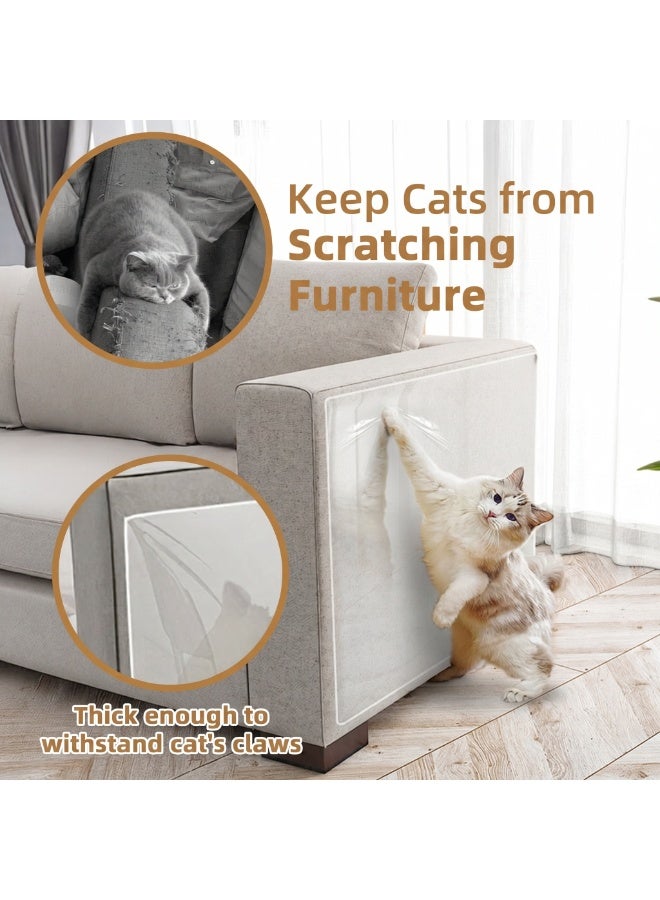Anti Cat Dog Scratch Furniture Protector Clear Thickened Vinyl Tape 196.8"x17.7" Single Sided Sticky Flexible Claw Guard - Image 4