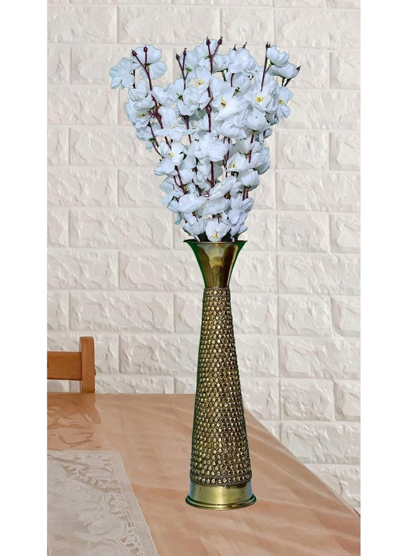 SOFIX Artificial Peach Blossom Flower Bouquet (Red, White) - Image 2