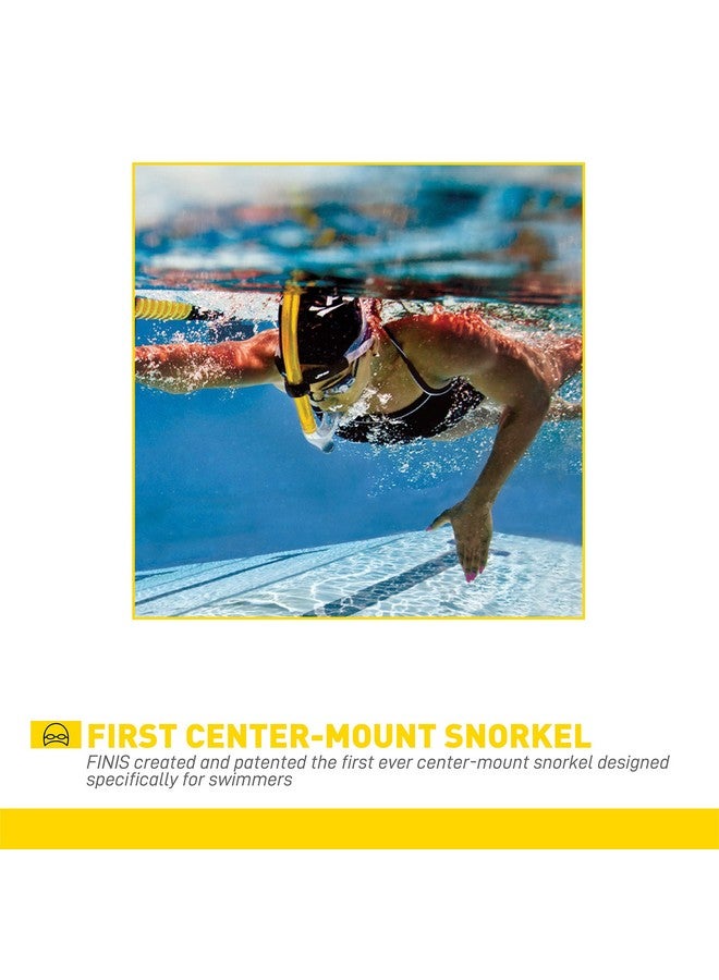 FINIS Original Swimmer'S Snorkel Center Mount Snorkel Set For Swimming Laps & Training Snorkel Gear With Adjustable Fit Silicone Mouthpiece And Purge Valve Junior Size - Image 4