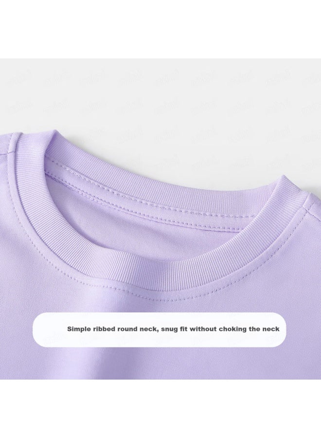 Mqdmini Kids Long Sleeve T-Shirt Boys Girls T-Shirt 50S Liquid Ammonia Double-Sided Cotton Soft Bottoming Top - Image 2