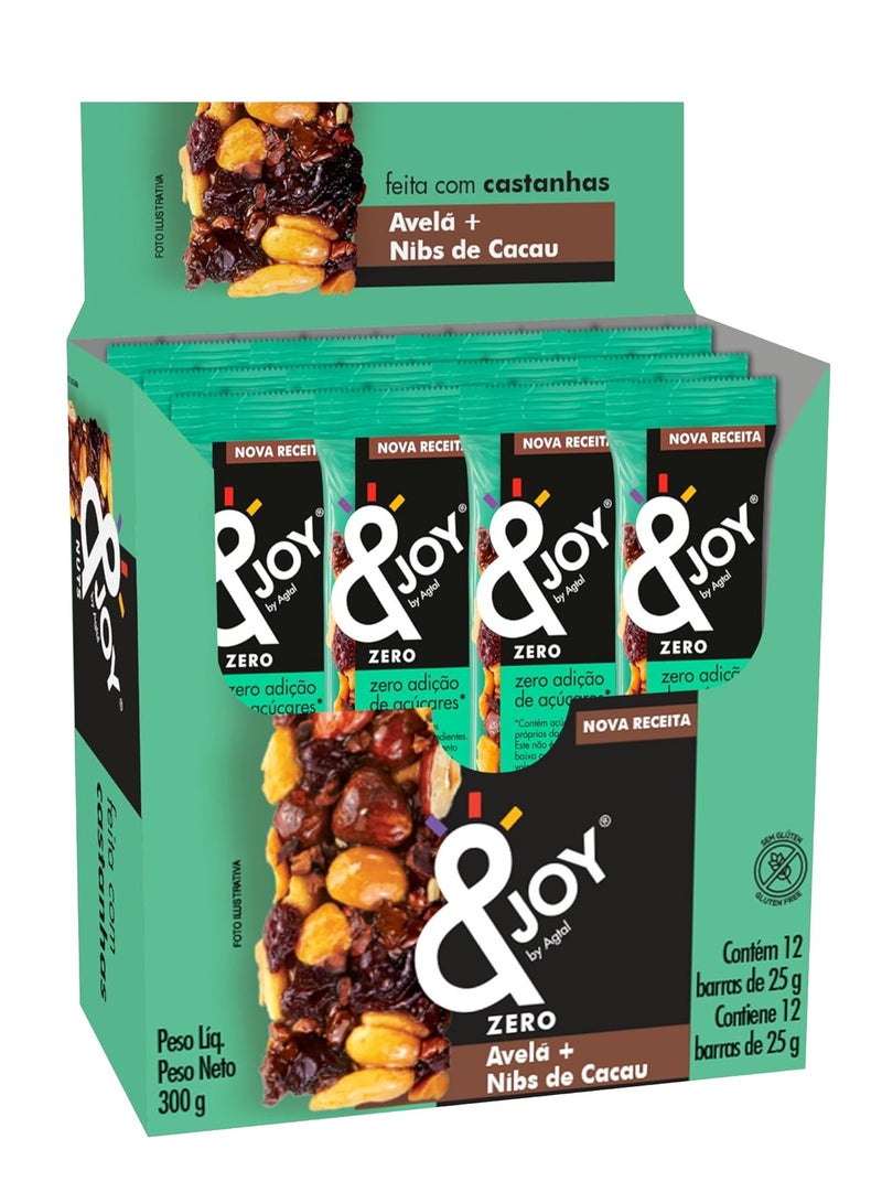 Enjoy snacks Enjoy Zero Sugar Nuts Bar Hazelnut Cocoa (Pack of 12) - Image 1