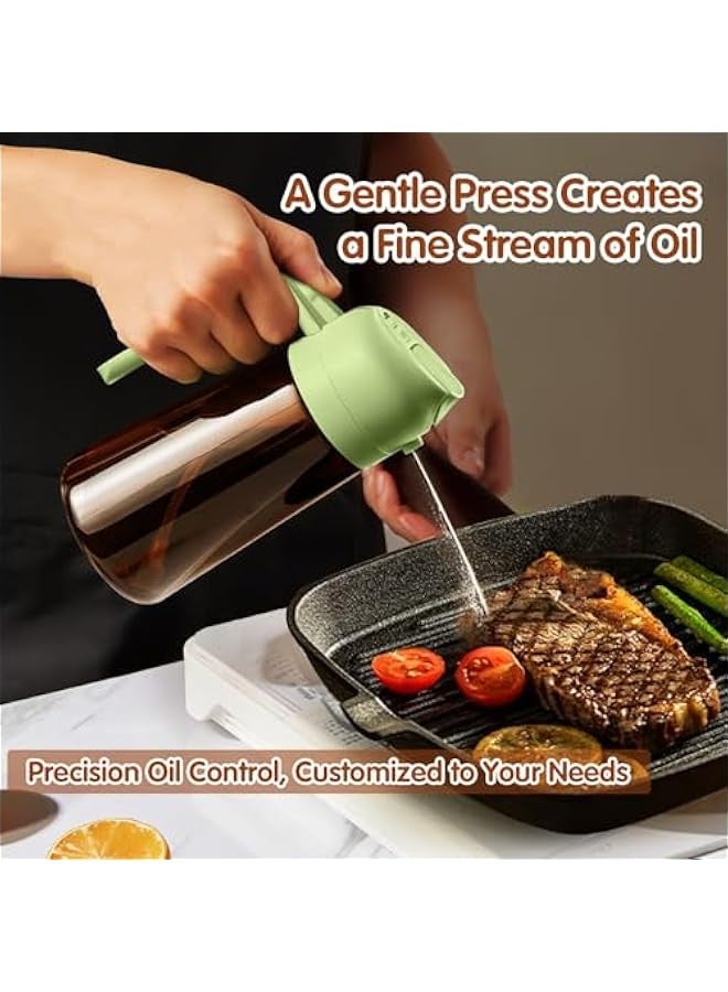 OCTOBER 16oz/470ml Light-Blocking Dark Oil Sprayer for Cooking, 2 in 1 Olive Oil Dispenser Bottle for Kitchen, Premium Dark Amber Glass Oil Bottle, Food-Grade Oil Mister for Air Fryer, BBQ (Green) - Image 5