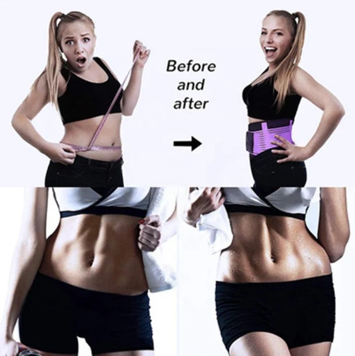 Bluejw Women Men Sweat Waist Trimmer Belt for Workout, Sports, Sauna - Body Shaper Waist Trainer - Image 3