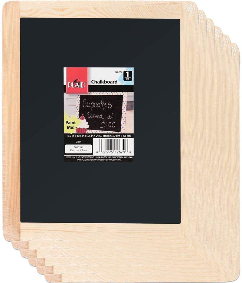 PLAID DoubleSided Chalkboard Set of 6 8  x 10  With Decorative Wood Surface Frame Chalkboard Sign Perfect For Arts  Crafts Small Chalkboard by Plaid Enterprises 6 Pack