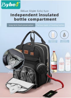 Bybeo Baby Diaper Bag Backpack, Multifunction Diapers Changing Station for Boys Girls Outdoor and Travel, Infant Shower Gifts, Large Capacity, 900d Oxford, USB Port  - Image 5