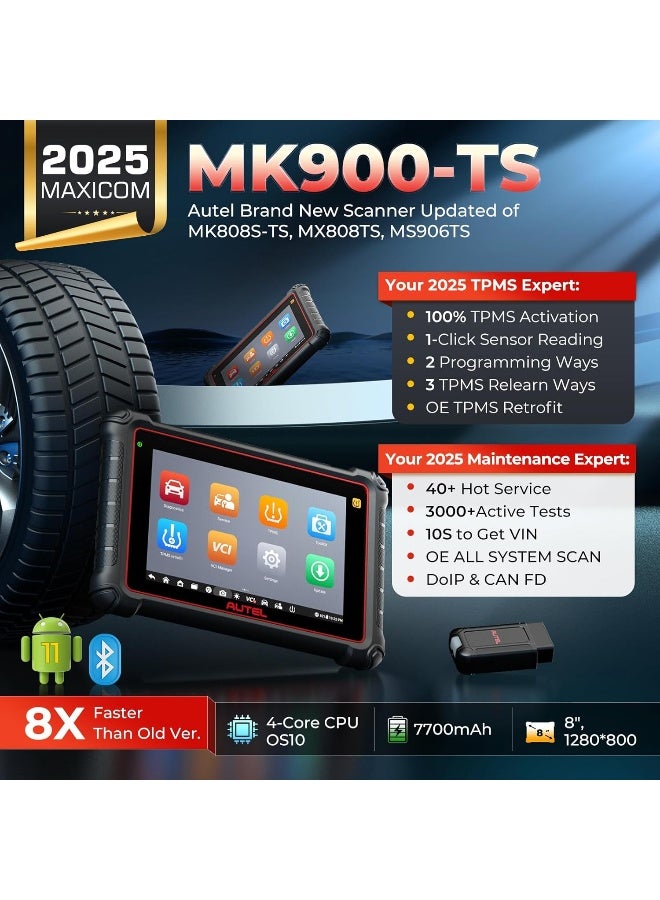 Autel MaxiCOM MK900-TS TPMS Scanner, 2024 Bidirectional Tool - Image 2