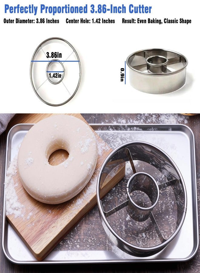 CZXNBI 2 Pack Stainless Steel Donut Cutter Set, 3.86 Inch - Professional Baking Tool for Perfect Homemade Donuts, Bagels, Biscuits & Cookies, Dishwasher Safe - Image 3