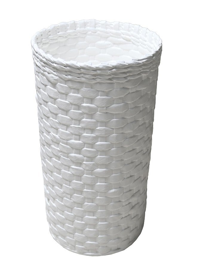 Sonas Creation Paperus, Standard Size 11 inch TALL, 10 Liter, White Waste Paper Basket, Open-top Dustbin, Trashcan, Storage Basket, Indoor Planter, Eco-friendly, Handmade, of Paper Ropes - Image 5