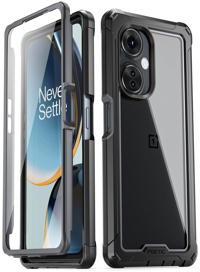 بويتيك جراب Poetic Guardian لهاتف OnePlus Nord N30 5G، [تم اختباره ضد السقوط من ارتفاع 20 قدمًا وفقًا للمعايير العسكرية]، غطاء حماية هجين كامل للجسم مقاوم للصدمات مع واقي شاشة مدمج، أسود/شفاف - Image 1