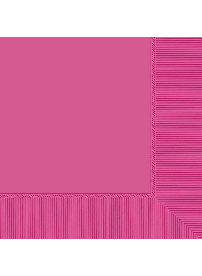Amscan Bright Pink Luncheon Napkins100 Pcs 6 1/2" X 6 1/2" - Image 2