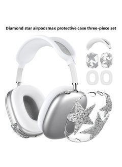 Generic Airpodsmax Protective Case For Flash Diamond Star For Apple Max Earphone Case Transparent APM Protective Case-Color:Max#Diamond Star Three-piece Set*1 Set  - Image 2