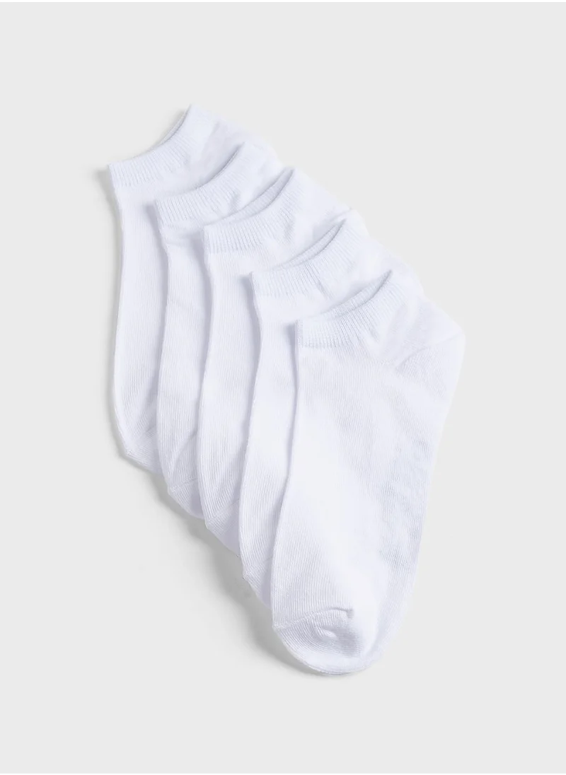 Jack & Jones Junior Kids 5 Pack Ankle Socks