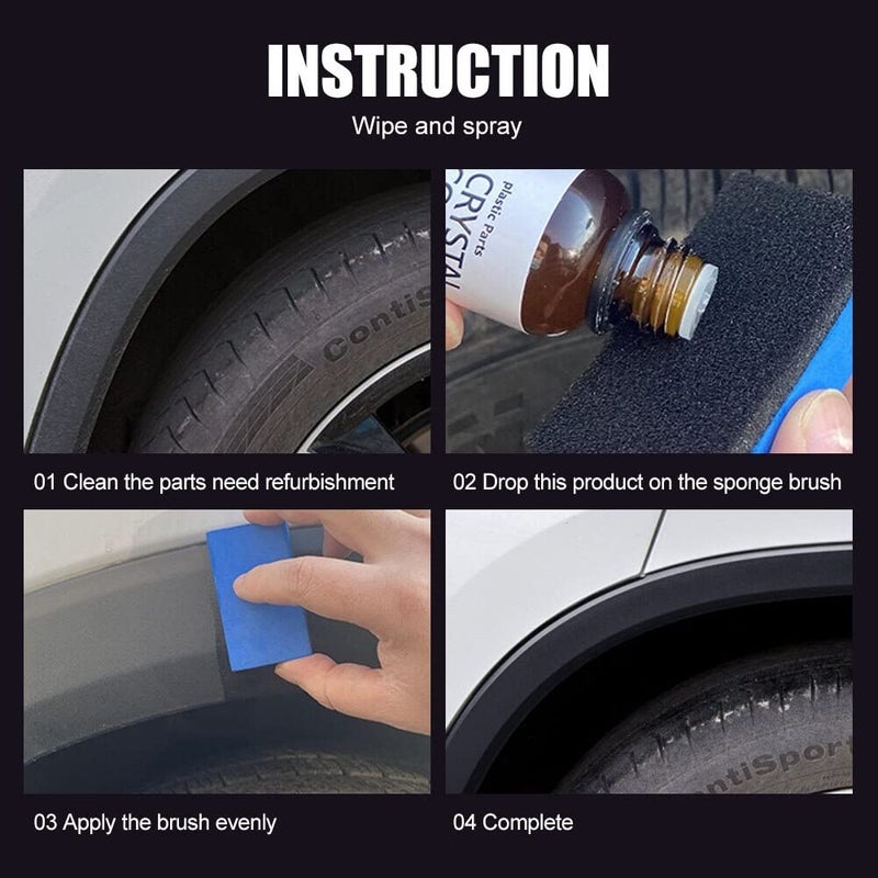 ACMUST Plastic Restoring Agent for Car - Crystal Polishing Agent | Plastic Polishing Agent for Exterior & Interior Trim, Parts, Accessories | Liquid Refurbish Restorer for Bikes & Cars - Image 3