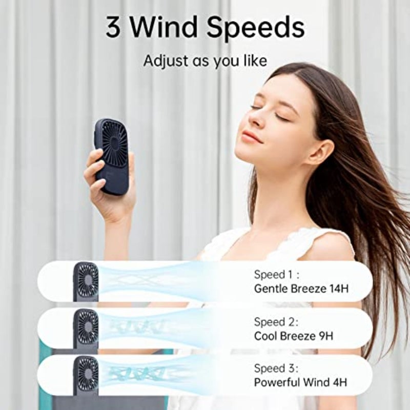 Handheld Mini Lash Fan with Bracket, Small Portable USB Rechargeable Personal Makeup/Eyelash Fan with 3 Speeds for Women Mom Girls Office Outdoor Travel - Image 2