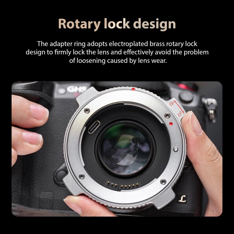 محول وصل عدسة تلقائي التركيز VILTROX EF-M1 Pro مع منع الاهتزاز ونقل البيانات EXIF ونسخ الترقية عبر منفذ Type-C لاستبدال عدسات كانون EF/EF-S على كاميرات باناسونيك GH4 GH5 GH5S GH6 GF5 GF1 GX9 G9 وكاميرات Olympus E-M5 E-M10II E-PL5 - Image 5