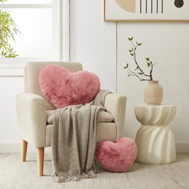 YRXRUS Heart Pillows, Love Heart Shaped Pillow, Rose Cute Heart Pillow for Gifts, Shaped Throw Pillows for Her, Kids, Women, Girls Home Decoration, 10X11 Inch - Image 2