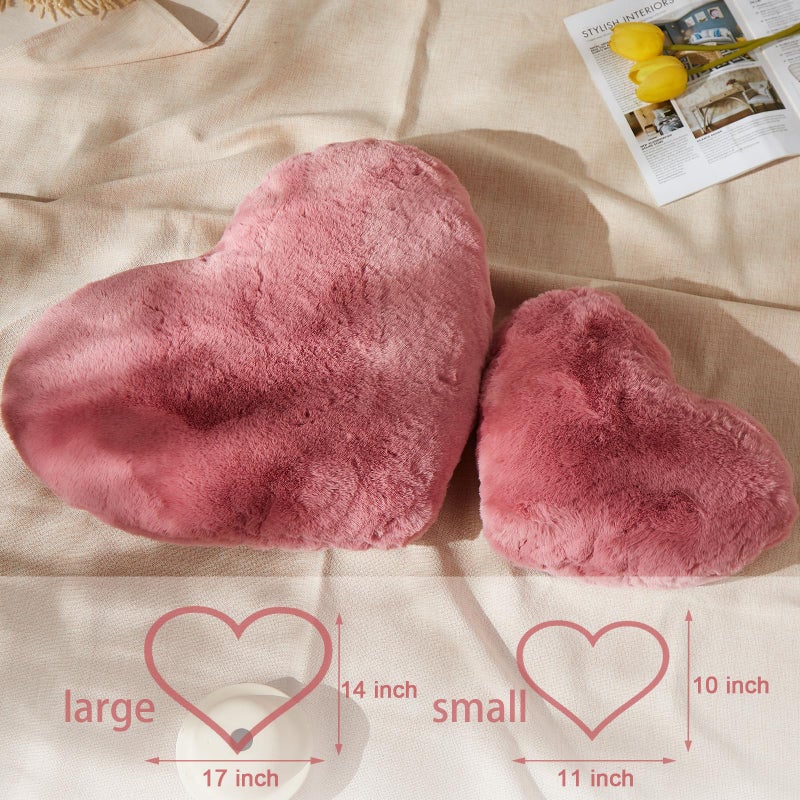 YRXRUS Heart Pillows, Love Heart Shaped Pillow, Rose Cute Heart Pillow for Gifts, Shaped Throw Pillows for Her, Kids, Women, Girls Home Decoration, 10X11 Inch - Image 3