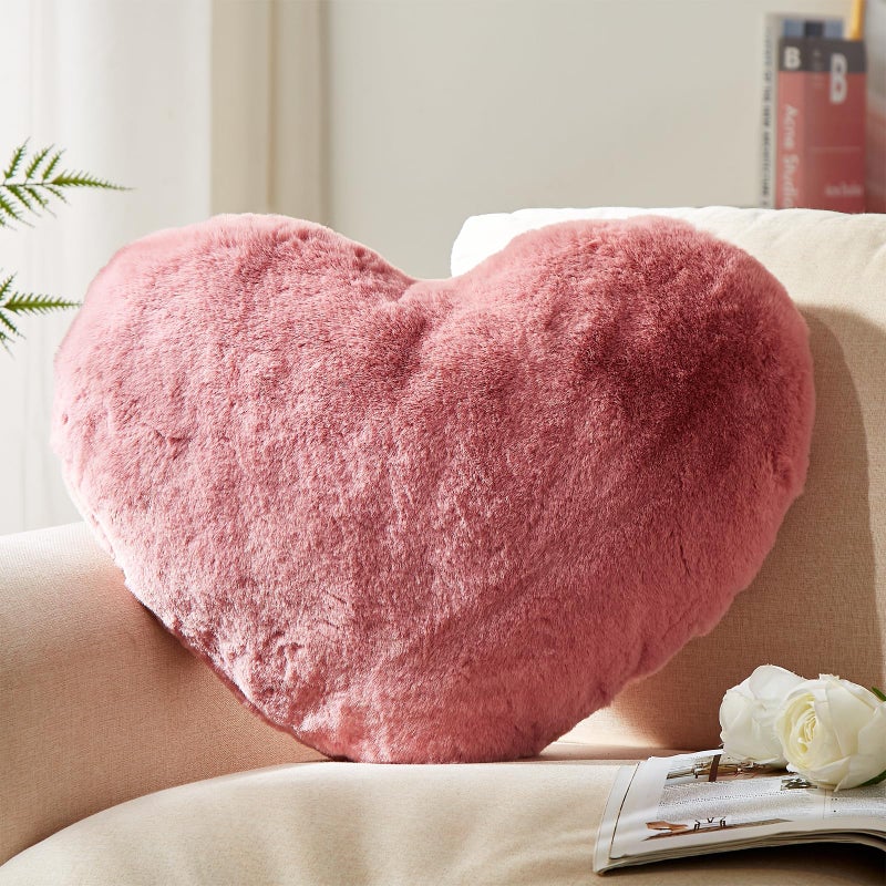 YRXRUS Heart Pillows, Love Heart Shaped Pillow, Rose Cute Heart Pillow for Gifts, Shaped Throw Pillows for Her, Kids, Women, Girls Home Decoration, 10X11 Inch - Image 1