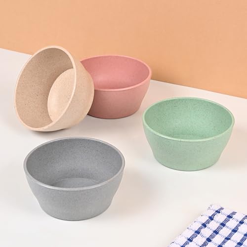 Eha Earth Friendly Elara Curry Bowls | 275 ml | Microwave Safe Bowl Set (Reheat) | Snack Bowl Made with Rice Husk Biocomposite| for Hot & Cold Serving Bowl Set | Set of 4 | Multicolor - Image 1