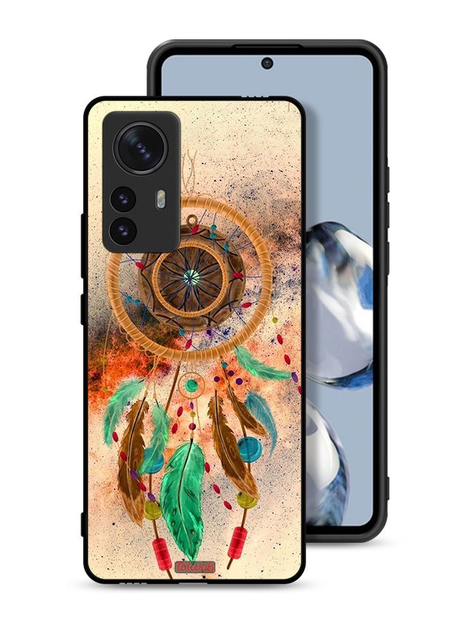 Tolwak Xiaomi 12S Pro Protective Case Cover Mandala Hanging Feathers - Image 1