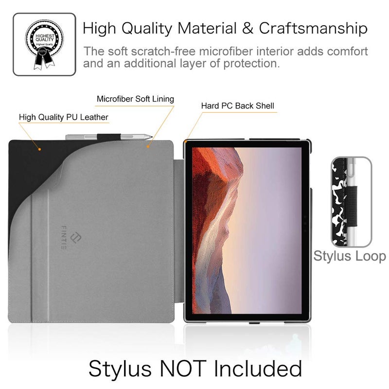 Fintie حافظة فينتي لجهاز مايكروسوفت سيرفيس برو 7 بلس بحجم 12.3 إنش، سيرفيس برو 7/6/5 تابلت، غلاف صلب نحيف يعمل مع لوحة مفاتيح تايب كوفر، دفتر ملاحظات - Image 3