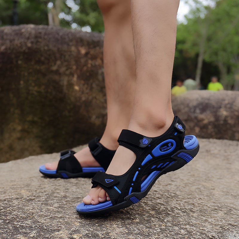 Popular Summer Shoes For Men, Outdoor Beach Shoes For Teenagers, Velcro Water Shoes, Non-Slip Sandals For Older Children - Image 4
