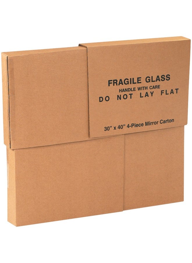 Aviditi - Corrugated Cardboard Box 30”L X 3.5”W X 40”H 4 Piece Box Artwork And Mirror Shipping And Mailing Boxes 30X3.5X40 - Image 1