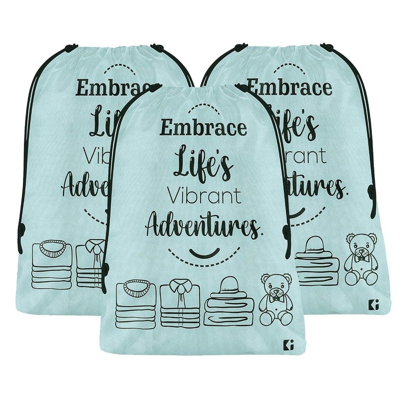 Kuber Industries Pack of 3 Cloth Storage Bag NonWoven Storage Organizer Travel Cloth Carrying Bag Garments Cover for Laundry Travel Storage Organizer for Clothing Large Grey - Image 1