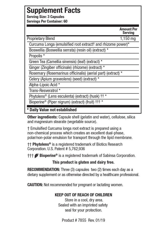 Biotics Research Biotics Research KappArest™ Turmeric Capsules Supplement - Curcuma Curcumin, Boswellia, Propolis, Ginger, 1150mg/Svg, Supporting Ease, Comfort & Non-Swelling, Antioxidant High Absorption 180 Capsules  - Image 4